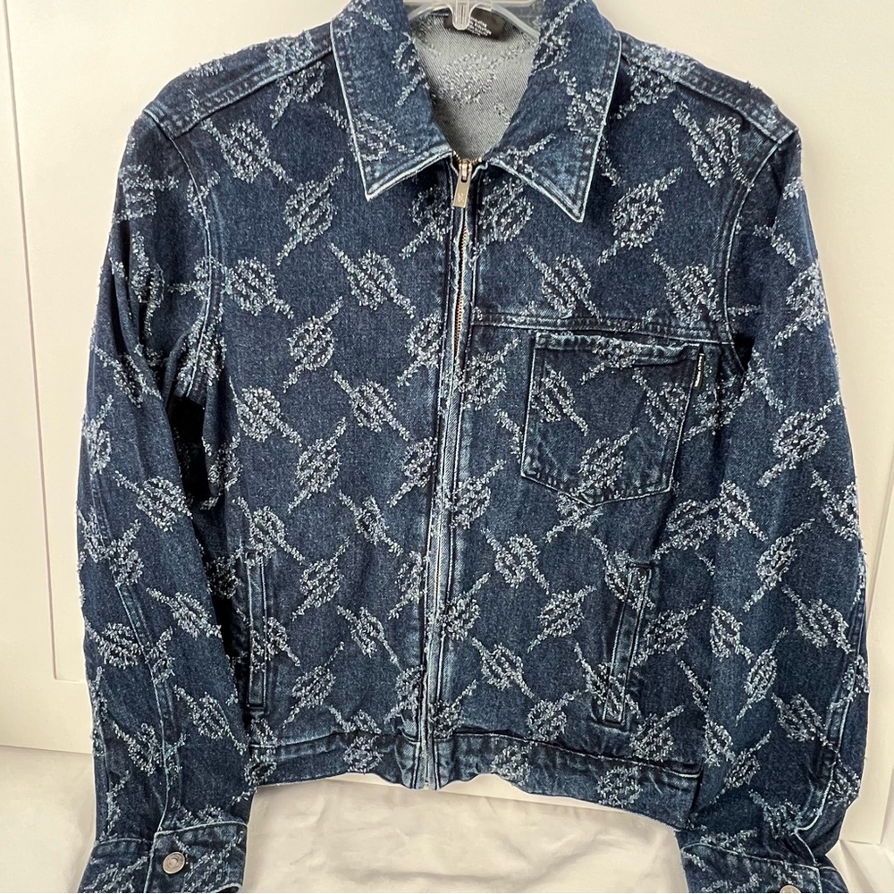 Daily Paper Blue Patterned Denim Jean Jacket Men’s Medium